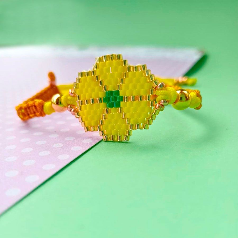 Pulsera Flor Amarilla • Joyas Coquetas Pulsera Flor Amarilla - Imagen 3