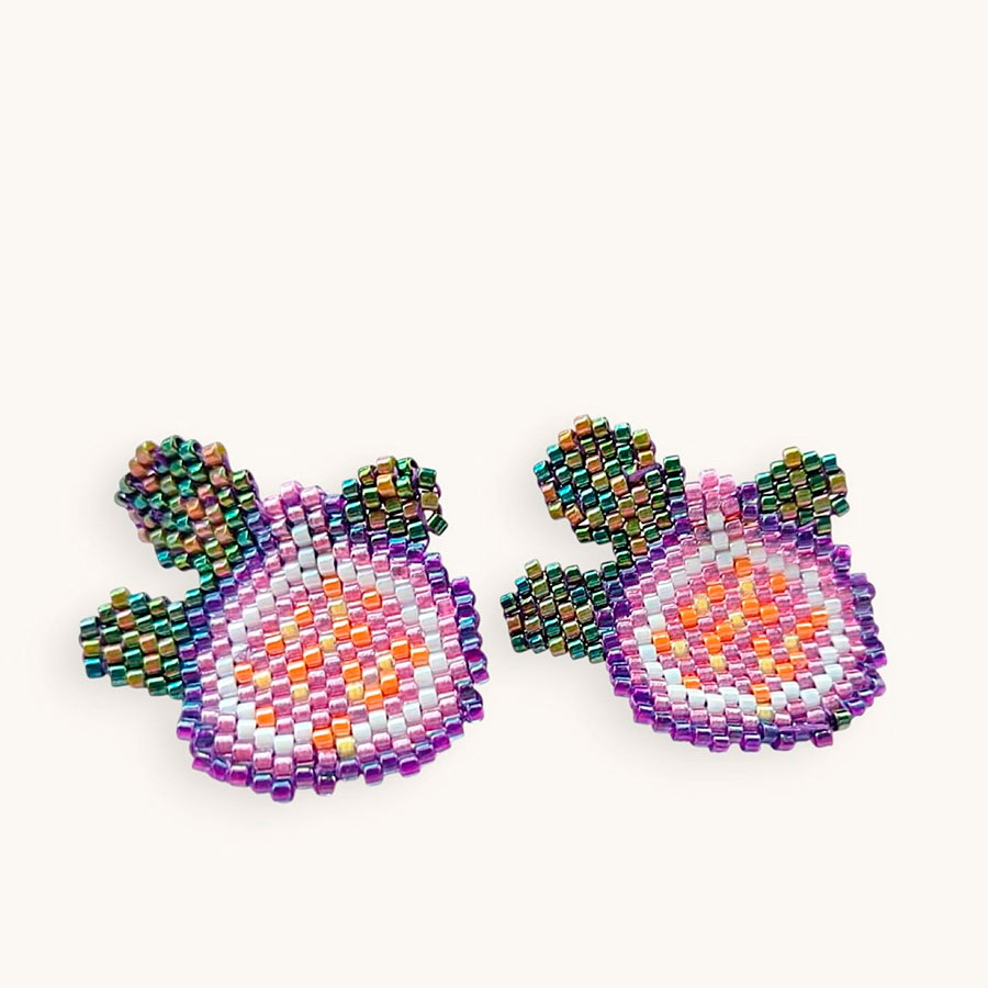 pendientes fruta higo hechos a mano por Joyas Coquetas en España.