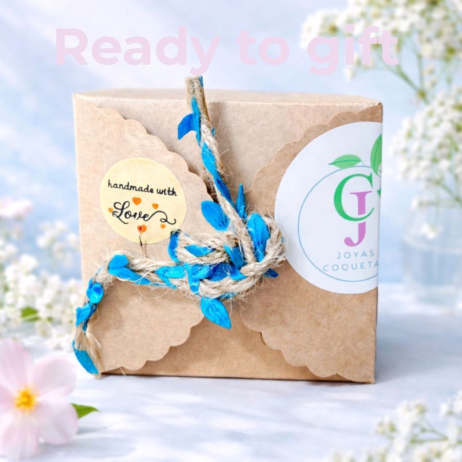 Pendientes rojos artesanales • Joyas Coquetas Pendientes abanico flor listos para regalo con packaging artesanal bonito