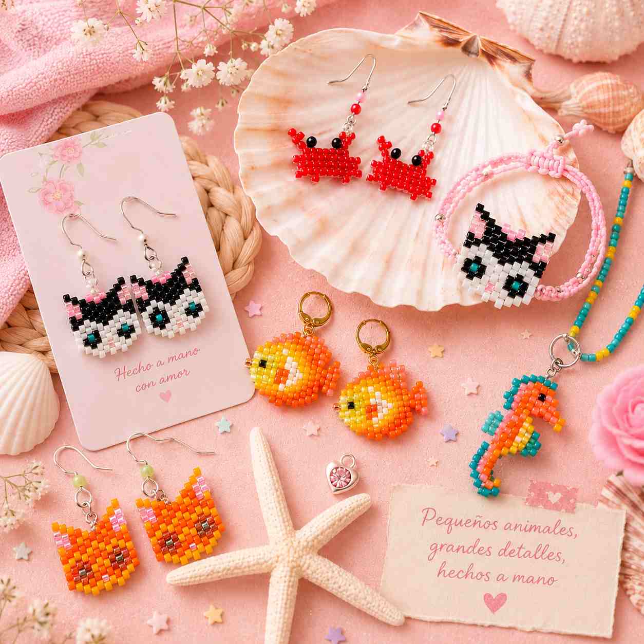 joyas de animales artesanales en un artículo de joyas coquetas.